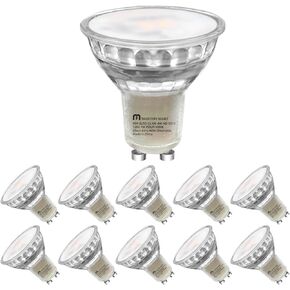 MASTERY MART GU10 LED Bulb, Non-Dimmable Track Light Bulbs, 50W Equivalent, 4W GU10 Base, 5000K Daylight White, Halogen Replacement, Range Hood, Track Lighting, 10 Pack