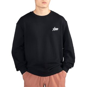 Men's Crew Neck Sweatshirt Men's Long-Sleeve Crewneck Sweatshirt Cotton Basic Crewneck for Men Size XS-3X