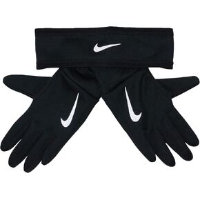 Nike Dry Women's Athletic Headband & Gloves Set (Black, X-Small/Small)