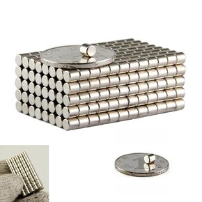 100 Pieces 4x4mm Small Round Cylinder Multi-use Refrigerator Magnets for Office,Whiteboard, Fridge, Science, Crafts, Art, Projects