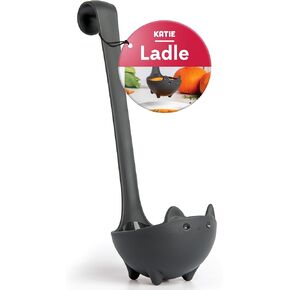 OTOTO Katie Cat Soup Ladle - Halloween Gifts Black Cat, Gothic Gifts, Gifts for Cat Lovers - Spooky Cat Gift, Cute Kitchen Accessories, Fun Gifts (Katie Cat, Black)