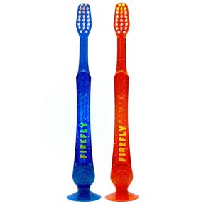 FIREFLY Light-up Timer Toothbrush with Suction Cup, 2 Count