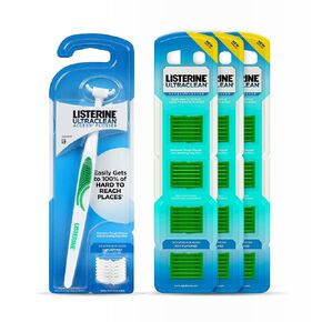 Listerine Ultraclean Access Flosser Starter Bundle | Proper & Durable Oral Care & Hygiene | Effective Plaque Removal, Teeth & Gum Protection, PFAS-Free | Starter Kit + 3pk Mint Refills (28ct.)