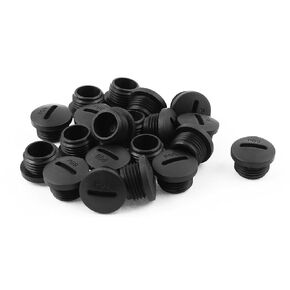 uxcell a15082600ux0297 20pcs PG9 Black Nylon Insert Blanking Cap End Threaded M15 x 8mm (Pack of 20)