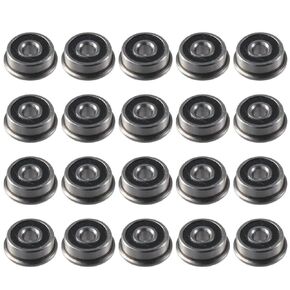 Flanged Ball Bearing 20pcs Z1 Noise Level Easy to Maintain Double Shielded Deep Groove Bearings Durable Chrome Steel Ball Bearings Inline Skates(F623-2RS 3x10x4mm)