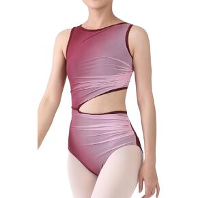 Nyssa - Asymmetric Cut Out Waist Dance Leotard for Women