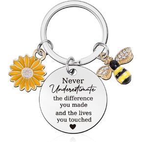 Sunflower Inspirational Bee Keychain Appreciation Gifts Motivational Thank You Gifts for Teacher Women in Kuwait