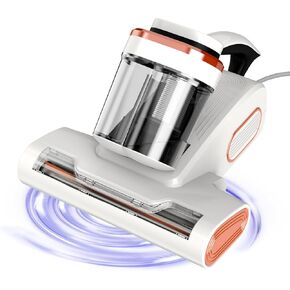Bed Vacuum Cleaner Mattress VacuumCleaner, 8.5Kpa Powerful Handheld Vacuums with UV-C Light, 400W Powerful Mattress Vacuum with Heating and Ultrasonic Technology, for Dust & Pet Hair Removal - Corded
