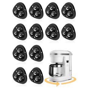Small Appliance Caster Wheels,12 Pcs Mini Appliance Rollers for Kitchen Appliances Countertop 360°Rotation Self Adhesive Swivel Wheels for Coffee Maker,Storage Bins,Trash Can(Black)