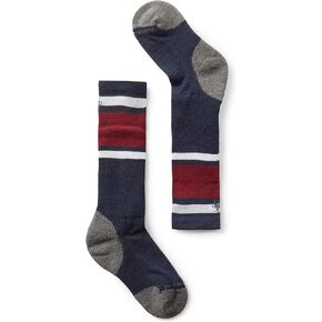 Smartwool Kids' Wintersport Stripe Full Cushion Merino Wool Over The Calf Socks, Deep Navy, X-Small