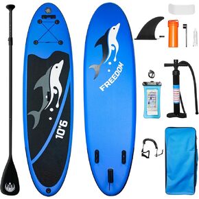 Inflatable Stand Up Paddle Board, 10'6" x 33" x 6", Standup Paddleboard with Adjustable Kayak Paddle, for Yoga, Paddle Board, Kayaking, Surf, Canoe, Fishing