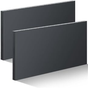 2PCS HDPE Plastic Sheet, HDPE Sheet 1/2" Thick, Size 6" x 12", High Density Polyethylene Sheet Solid Plastic Block for DIY Projects for Machining Home, Black
