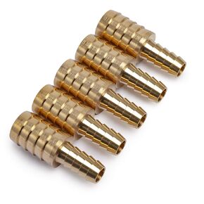LTWFITTING Brass Barb Hose Reducing Splicer Mender 3/8-Inch ID Hose x5/8-Inch ID Hose Fitting Air Water Fuel Boat(Pack of 5)