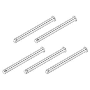 uxcell 5Pcs 10mmx100mm Single Hole Clevis Pins, 304 Stainless Steel Flat Head Single Hole Clevis Pins for Mechanics Repair, Furniture Installation, Industrial Equipment, DIY (Silver)
