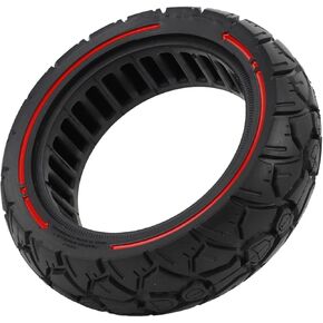 Pomya 10 Inch Solid Tire for KUGOO Electric Scooter, 10x3 255x80 80/65‑6.5 Red Line Universal Electric Scooter Replacement Wheel, Front or Rear Electric Scooter Solid Tire Replacement