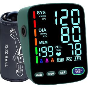 Blood Pressure Monitor, 9"-17" Extra Large Adjustable Blood Pressure Cuff, Large LED Backlit Screen, 3-User Mode,Inclued USB Cable and 4 AAA Batteries3-User Mode