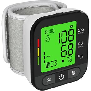 Wrist Blood Pressure Monitor for Home Use - Blood Pressure Machine with Large High Definition Backlit Screen and Adjustable Cuff for Reliable Readings