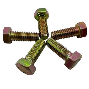 Grade 8 Yellow Zinc Hex Bolt, 3/8 inch x 1 inch Quantity 5