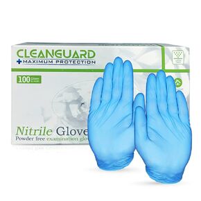Blue Cleanguard® Medical Nitrile Exam Gloves, 100-ct, Disposable & Non-Sterile for Healthcare, Food Handling and Catering, Nursing, Cleaning, Hair Dye, Salon, Dermatology, Dentistry & More (Large)