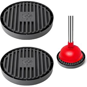 2 Pcs Plunger Trays Round Toilet Plunger Holder Plunger Mat Plunger Holder Tray for Wicks Water from Plunger and Dries Quickly for Kitchen Bathroom