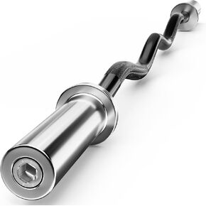 4-ft Olympic EZ Curl Barbell, 25mm Grip Weight Lifting Curling Bar for Biceps, Triceps, Back & Leg Exercises - Durable for Muscle Building & Strength Training