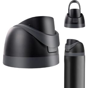 Replacement Cap Lid for Owala Freesip Bottle, for Owala Cup 16oz 24oz 32oz 40oz, 25 oz clear Tritan Plastic Water Bottles, One Button Water Bottle Top Replacement Replacement Accessories, Black