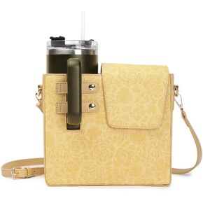 Stanley Cup Purse,Water Bottle Crossbody with Cup Holder,Outdoor Portable Stanley Cup Bag,Adjustable Shoulder Strap