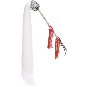 Horsetail Whisk, Qiilu Fly Whisk, Fly Horsetail Whisk Stick Handle for Chinese Taoist Buddhist Martial Arts Stage Plays