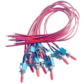 10Pcs Mini Toggle Switch 12V 3A 250V AC 6A 125V AC SPST 3 Pins 2 Positions ON Off Switch for Household Appliances Remote Control Toys Lighting Power Control - with Pre-Soldered Wire