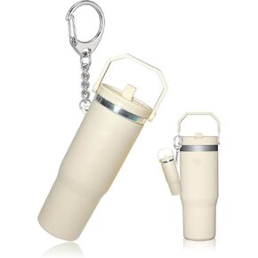 LAEKOU Mini Cup Keychain Compatible with Stanley Cup, Cute Tumbler Chapstick Holder Key Chain for Purse Bag Backpack