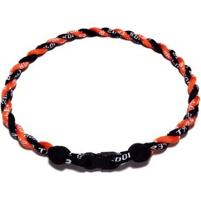 2 Rope Titanium Sports Tornado Necklace 18" (Orange-Black)
