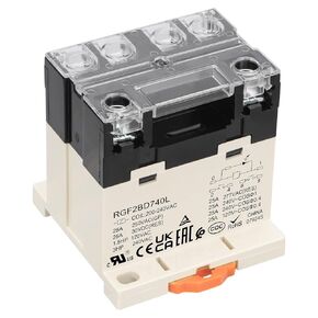 General Purpose Relay, RGF2BD740L, 25A 200-240VAC Coil Voltage, 6Pin Double Pole Single Throw Normally Open Contacts, with LED Indicator Light and Protection Cover, 35mm DIN Rail Mount (1)