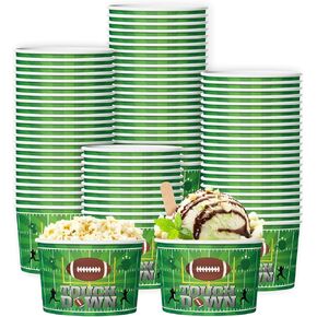 50 Pcs Football Bowls Football Snack Bowl 9 oz Football Theme Snack Cups Sports Party Chili Bowls Touchdown Paper Cups Football Birthday Party Decorations Football Party Supplies Tailgate Party Decor