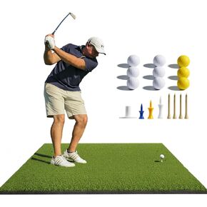 Golf Hitting Mat 5x4ft Golf Mats Practice Outdoor Golf Mats Practice Indoor for Golf Training/Detection Batting, with 9 Golf Balls, 7 Golf Tees for Golf Lovers/Beginner-26mm