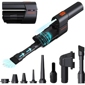 Handheld Vacuum Cordless - Car Vacuum Portable Cordless With Led Light - Hand Held Vacuum Cordless Rechargeable 180° Foldable - Cordless Mini Pet Cat Vacuum Cleaner, 16000pa, 3 Speed Adjustable