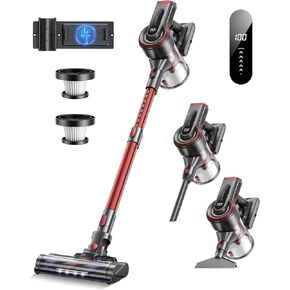 WLUPEL Cordless Vacuum Cleaner, 38kPa Stick Vacuum Cleaner, 450W Powerful Handheld Vacuum with LED Touch Display, 55mins Runtime for Pet Hair, Carpet and Hardwood Floor(Hero 8S)