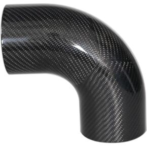 102mm (4") OD, Leg Length 150mm (6"),90 Degree Carbon Fiber Bend Elbow Pipe, 4 Inch Outer diameter, 1.5mm Thickness, 3K Twill Real Carbon Fiber Bent Tube