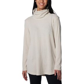 Columbia Women's Holly Hideaway Waffle Cowl Neck Pullover, Dark Stone, Small