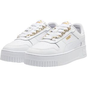 PUMA Women's Carina Street Sneaker, Blingbling White White-Metallic Gold, 5.5