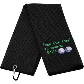 JXGZSO Golf Towel Embroidered Golf Towel Gift I Use This Towel to Wash My Balls Embroidered Golf Towel with Clip