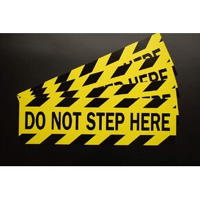 Do Not Step Here Stickers Vinyl Decals (4 Pack) 6" X 2.5" Caution Indoor Outdoor (4XPS36)