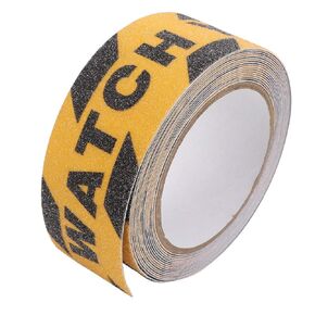 Anti Slip Tape for Stairs, 5M Watch Your Step Sign Floor Decals Stickers Warning Sticker Adhesive Tape Abrasive Tape Roll for Workplace Safety Wet Floor Caution