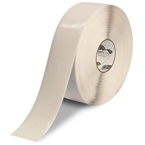 Mighty Line Solid Floor Marking Tape for Safety, Caution, Warning, Heavy-Duty, Peel and Stick Adhesive, Beveled Edge Design, Industrial Quality, 3 inch, 100' Roll, White