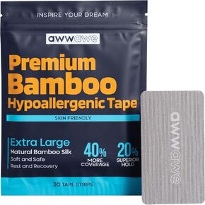 Extra Large Micropore Tape (30 Count) - Premium Bamboo Silk, Strong Medical Grade Adhesive, Breathable, Pain Free Removal, Latex Free, Gentle on Skin