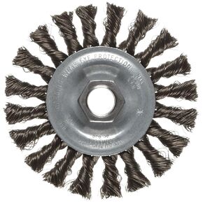 Weiler 36012 Vortec Pro 5/8"-11 Arbor, 4" Diameter, 0.014" Wire Size, Carbon Steel Bristles, Wide Face, Knot Wire Wheel Brush (Pack of 5)