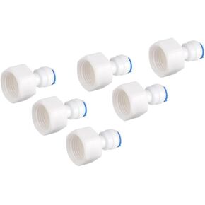 6pcs 1/4 Tube OD Female Push in Quick Connector Water Filter Connect Quick Fitting Connector for water filters, RO systems