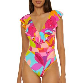 Trina Turk Women's Lilleth Shuffle One Piece Swimsuit و Grownge V-Teac و Floral Print و Suits Worming Suits in Kuwait