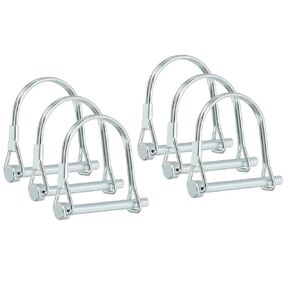 PATIKIL Trailer Coupler Pin 3/16x1-5/8, 6 Pcs Wire Lock Pin Safety Shaft Locking Pin Round Pto Pins for Farm Trailers Lawn Hitches Garden Tractor Kayak Boat (5x40mm)