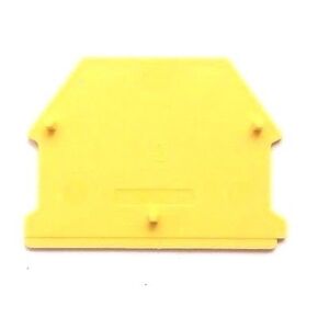 Dinkle DK4NC-YW DIN Rail Terminal Block End Cover for DK4N-YW Yellow, Pack of 50