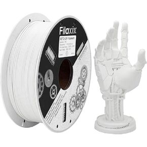 Glass Fiber PETG Filament 1.75mm, PETG GF 3D Printer Filament, Water and Weather Resistant,Compatible with Bambu LAB,Creality K1C,QIDI MAX3, FLASHFORGE, Prusa MK4 FDM 3D Printer, 1 KG,White